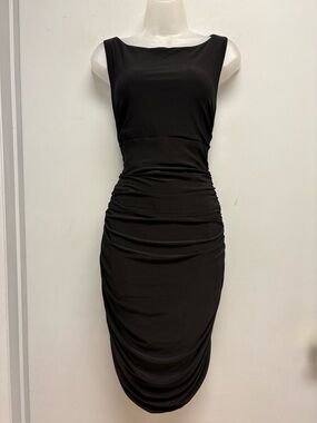 Lauren Ralph Lauren Black Ruched Sheath Dress Size 12